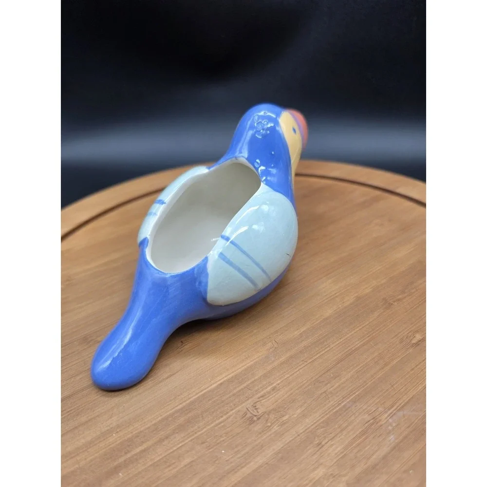 Quirky Blue Toucan Bird Ceramic Succulent Planter‎ Candy Trinket Dish